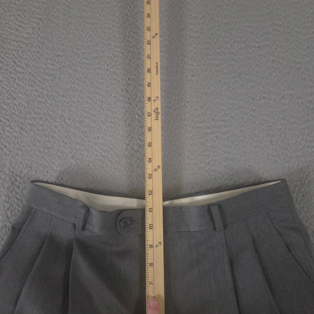 VINTAGE Hickey Freeman Pants Mens 32x30 Gray Bespoke Pleated Cuffed Wool 00s